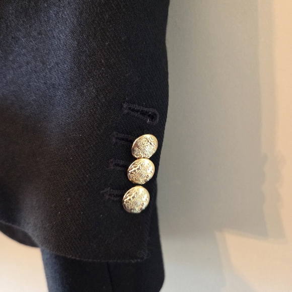 Massimo Dutti Wool Blended Women's Gold Button Professional Blazer Jacket Sz 10 - Picture 9 of 14